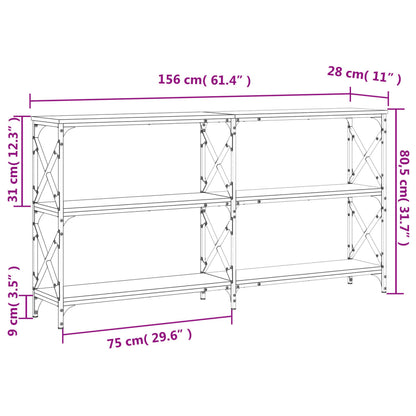 Tavolo Consolle Rovere Fumo 156x28x80,5 cm in Legno Multistrato - homemem39