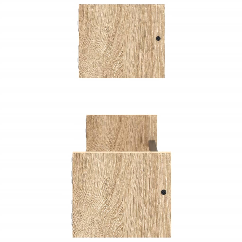 Mensole a Parete con Aste 2pz Rovere Sonoma 60x16x14 cm | homemem39