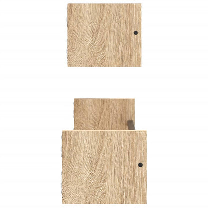 Mensole a Parete con Aste 2pz Rovere Sonoma 60x16x14 cm | homemem39
