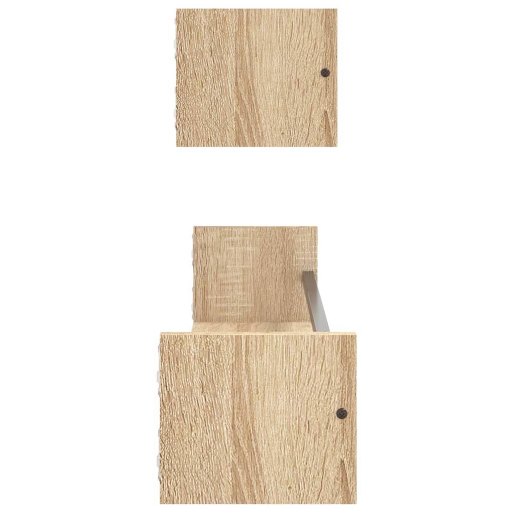 Mensole a Parete con Aste 2pz Rovere Sonoma 80x16x14 cm | homemem39