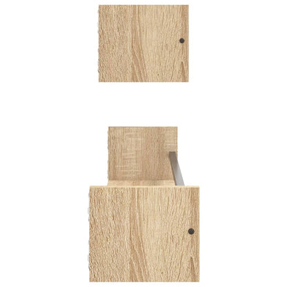 Mensole a Parete con Aste 2pz Rovere Sonoma 80x16x14 cm | homemem39