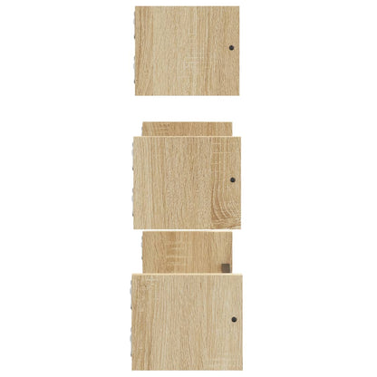 Set di 3 mensole da parete con barre in rovere Sonoma, legno ingegnerizzato | homemem39