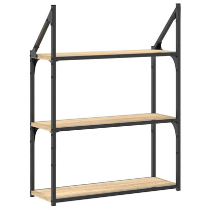 Scaffale Parete 3Ripiani Rovere Sonoma 60x21x78,5cm Multistrato | homemem39