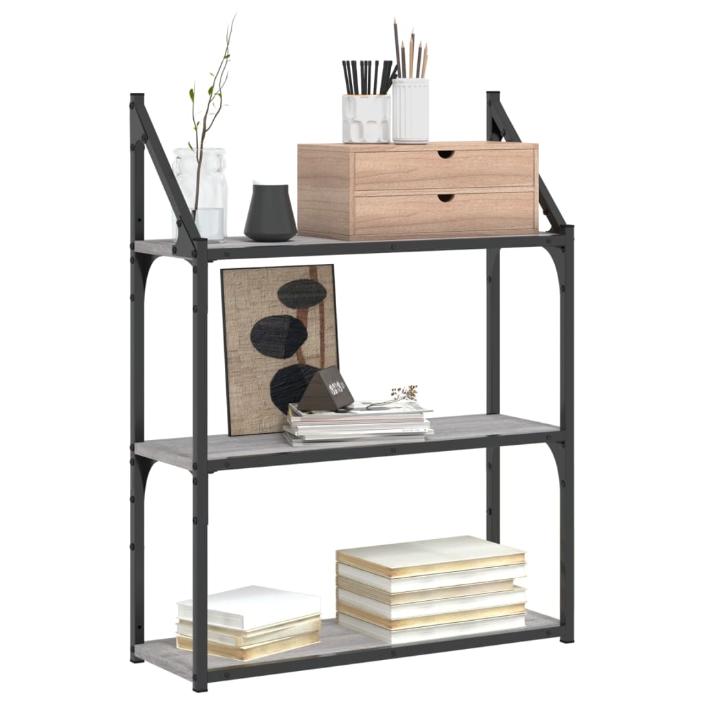 Scaffale Parete 3Ripiani Grigio Sonoma 60x21x78,5cm Multistrato | homemem39