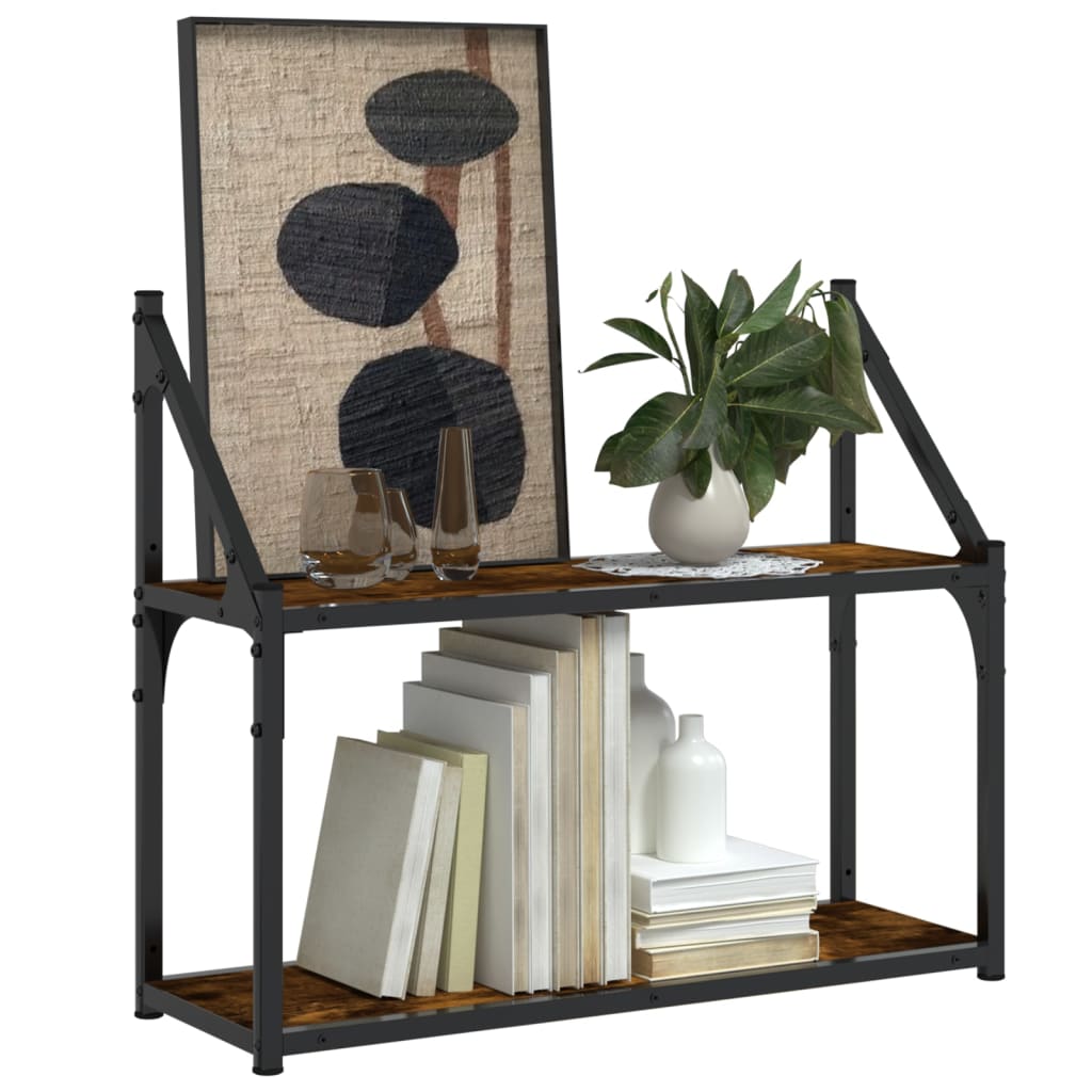 Scaffale a Parete 2 Ripiani Rovere Fumo 60x21x51 cm Multistrato | homemem39