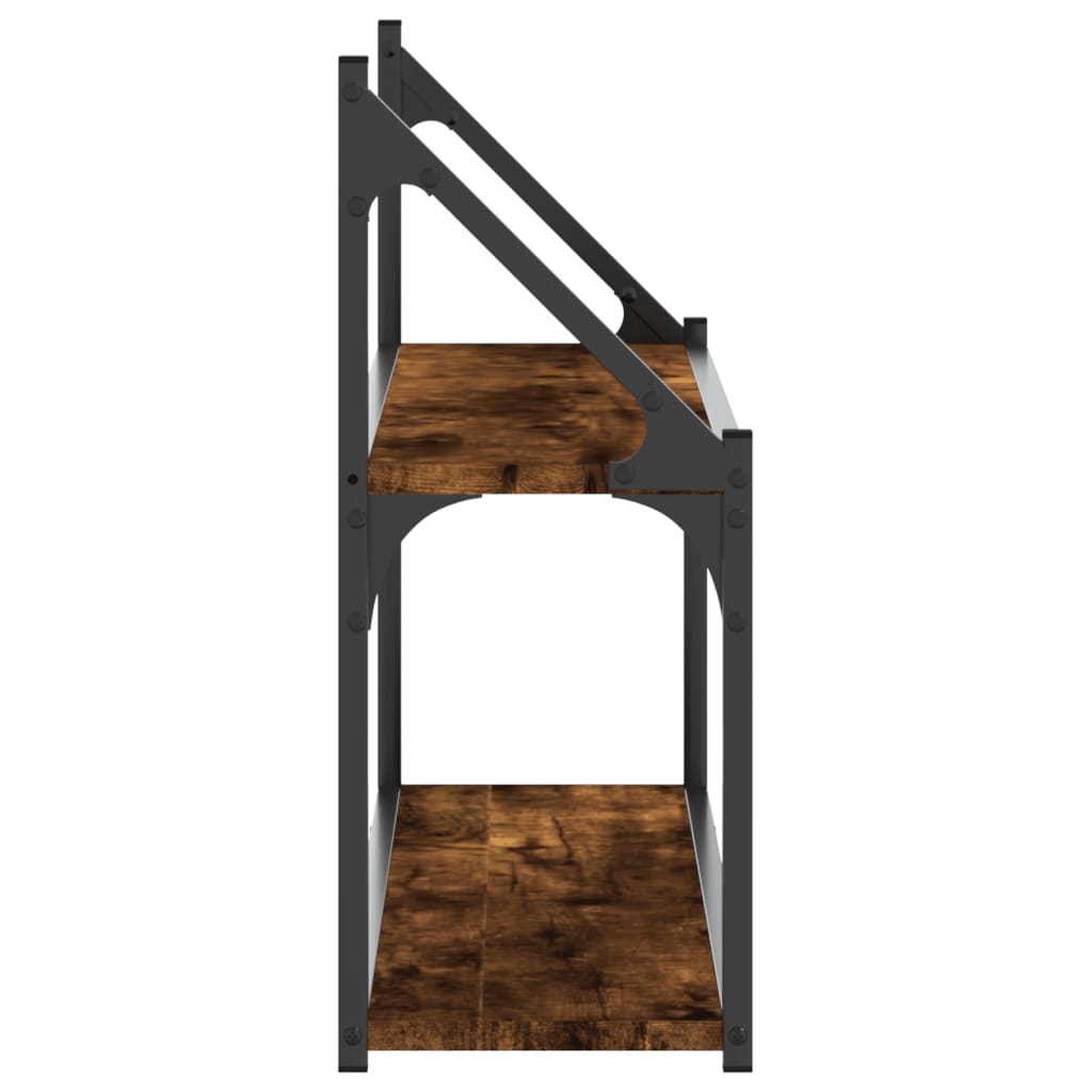 Scaffale a Parete 2 Ripiani Rovere Fumo 80x21x51 cm Multistrato | homemem39
