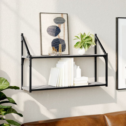 Scaffale Parete 2 Ripiani Grigio Sonoma 80x21x51 cm Multistrato | homemem39