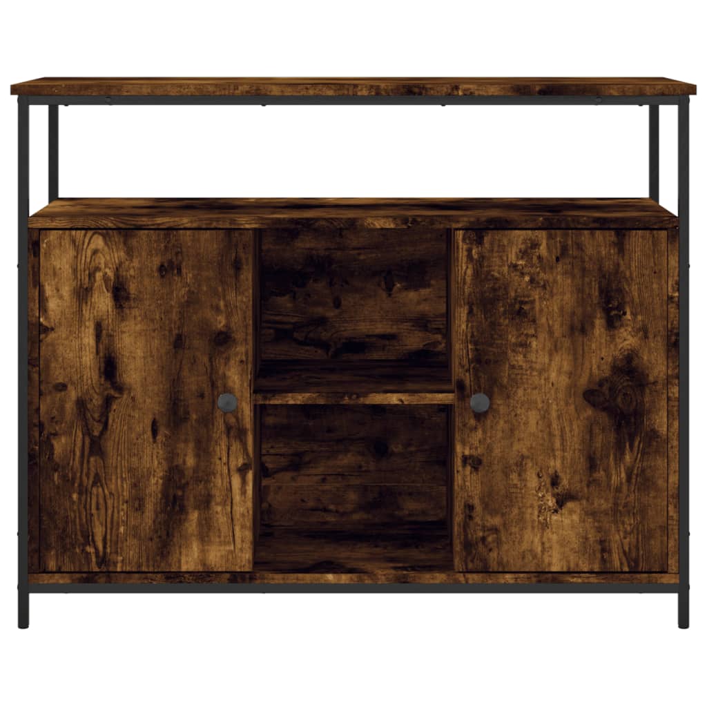 Credenza Rovere Fumo 100x35x80 cm in Legno Multistrato - homemem39