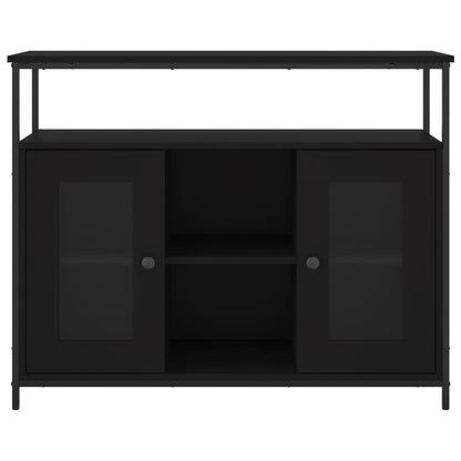 Credenza Nera 100x35x80 cm in Legno Multistrato - homemem39