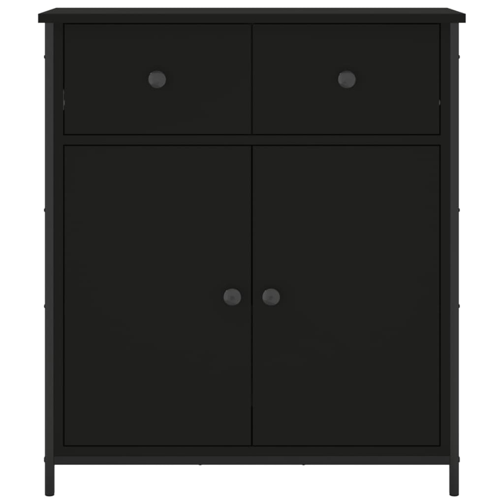 Credenza Nera 70x30x80 cm in Legno Multistrato - homemem39