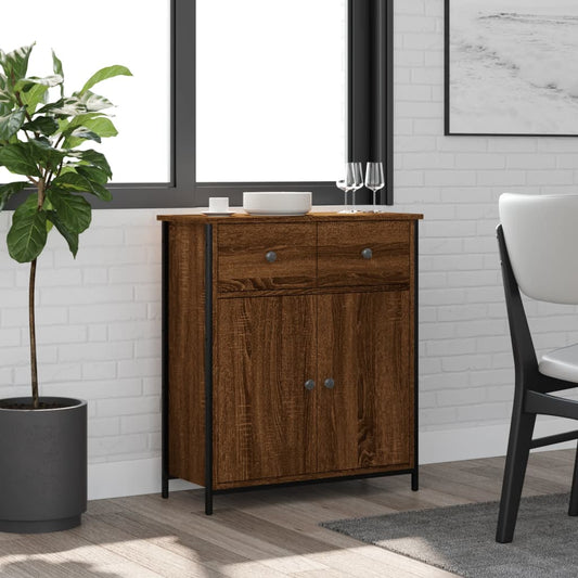 Credenza Rovere Marrone 70x30x80 cm in Legno Multistrato - homemem39