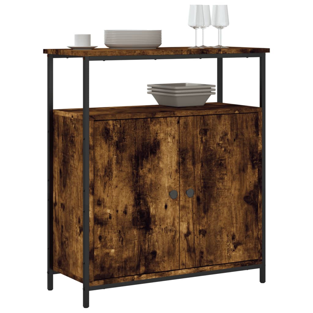Credenza Rovere Fumo 70x30x80 cm in Legno Multistrato - homemem39