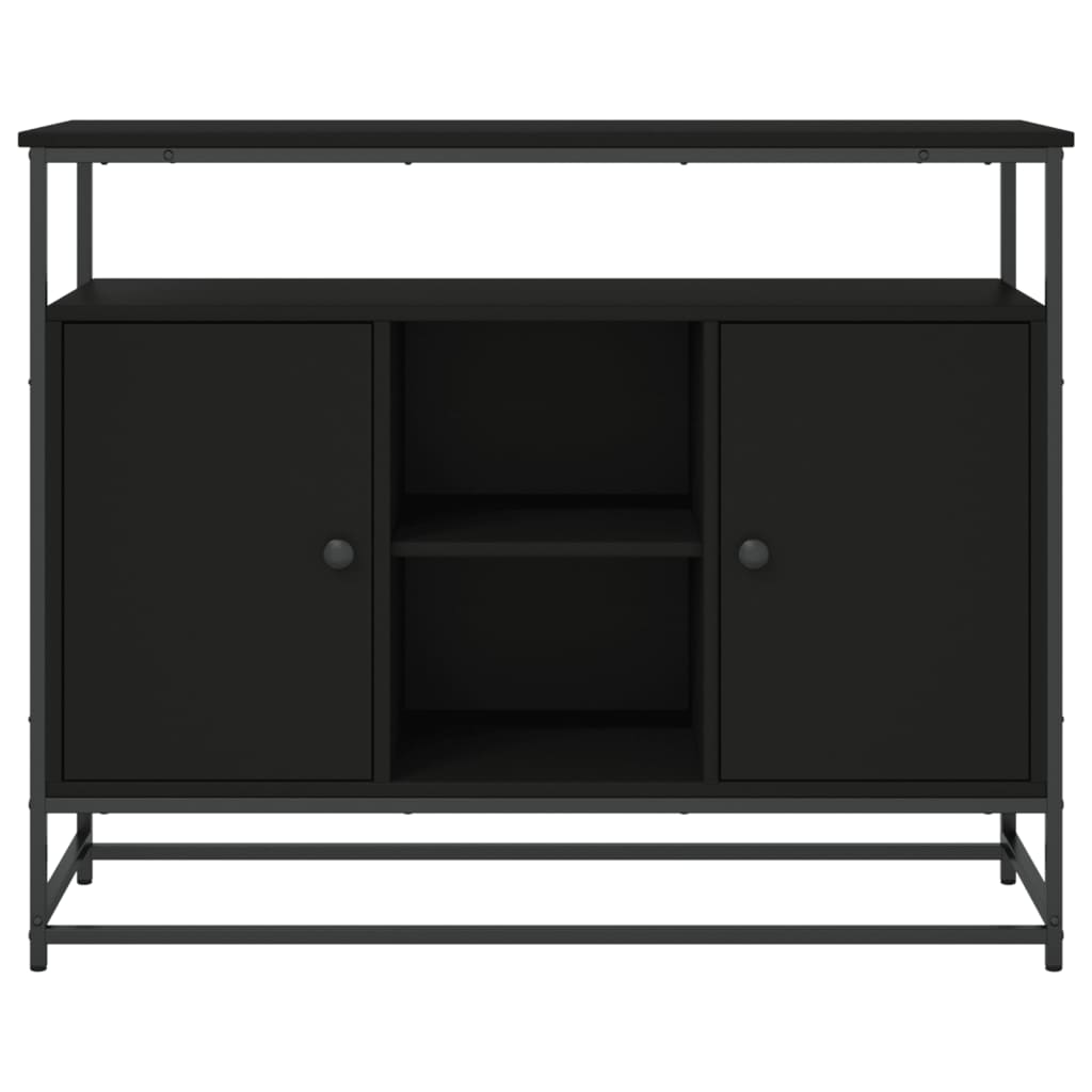 Credenza Nera 100x35x80 cm in Legno Multistrato - homemem39