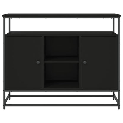 Credenza Nera 100x35x80 cm in Legno Multistrato - homemem39