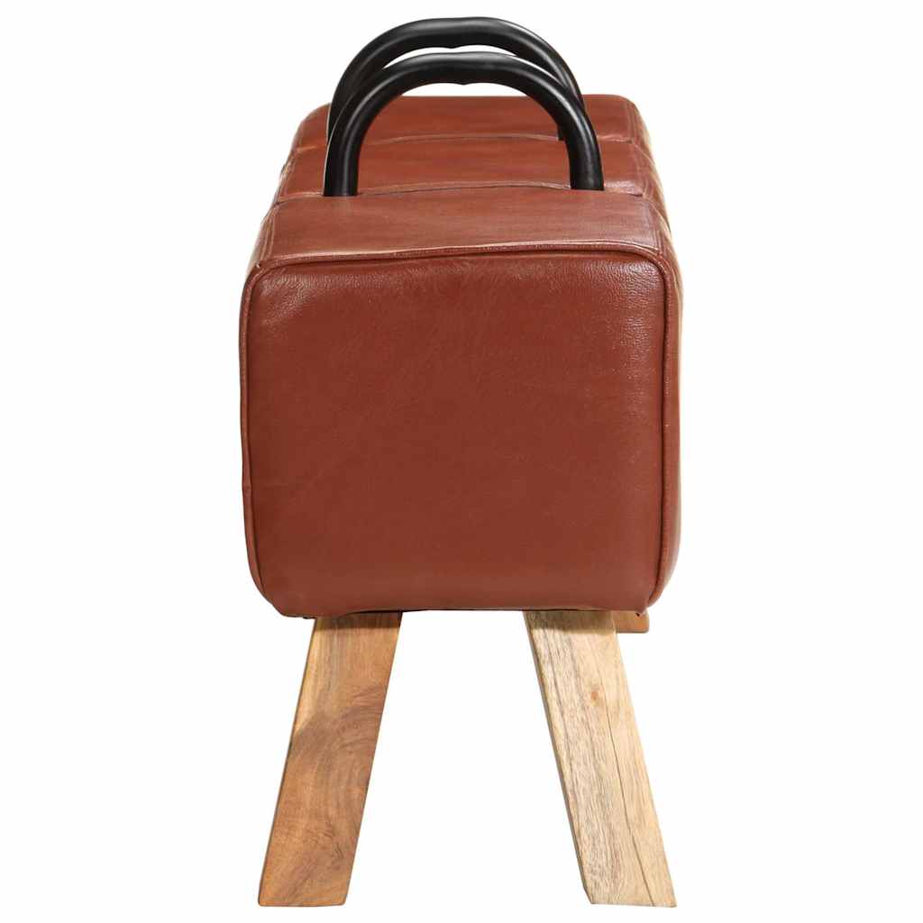 Panca per Esercizi Marrone 110 cm in Vera Pelle