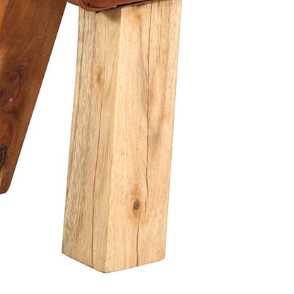 Panca per Esercizi Marrone 110 cm in Vera Pelle