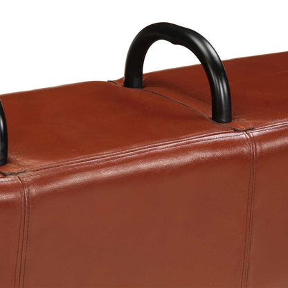 Panca per Esercizi Marrone 110 cm in Vera Pelle