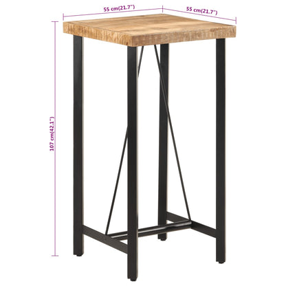 Tavolino da Bar 55x55x107 cm Legno Massello di Mango e Ferro | homemem39