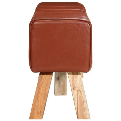 Panca per Esercizi Marrone 160 cm in Vera Pelle