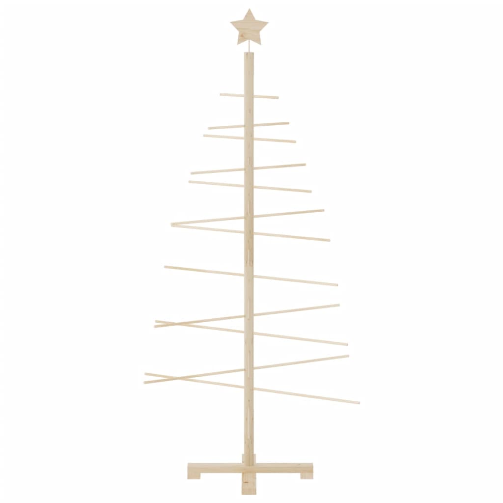 Albero di Natale Decorativo in Legno 150 cm Legno Massello Pino
