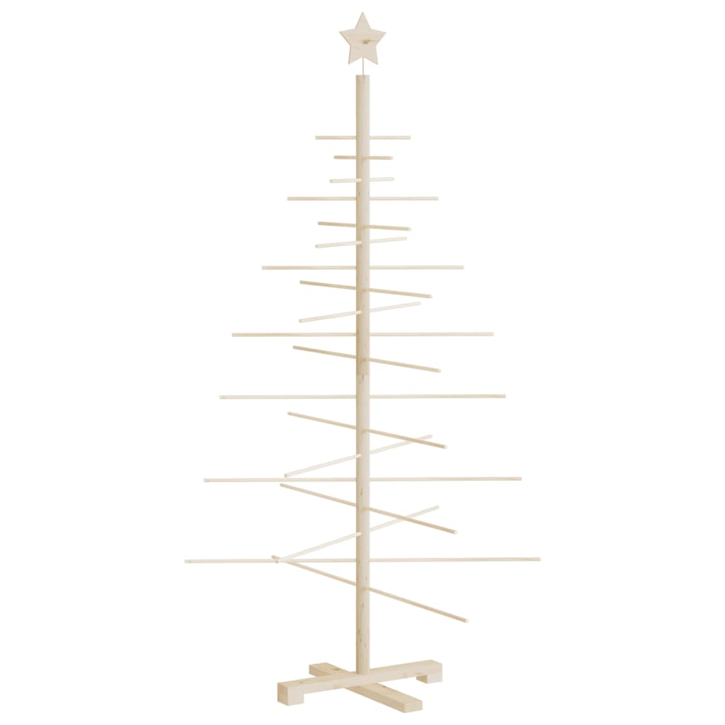 Albero di Natale Decorativo in Legno 150 cm Legno Massello Pino