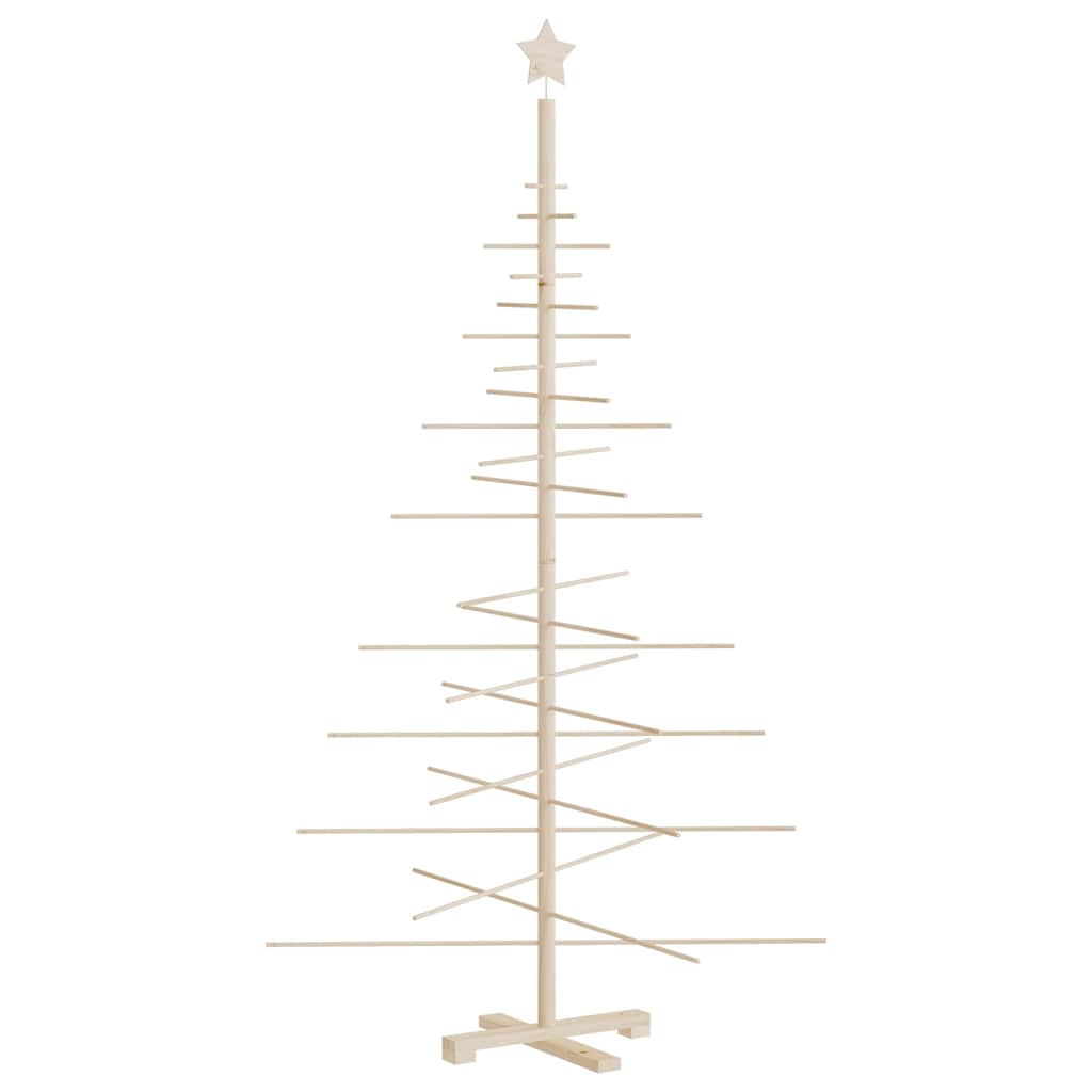 Albero di Natale Decorativo in Legno 180 cm Legno Massello Pino