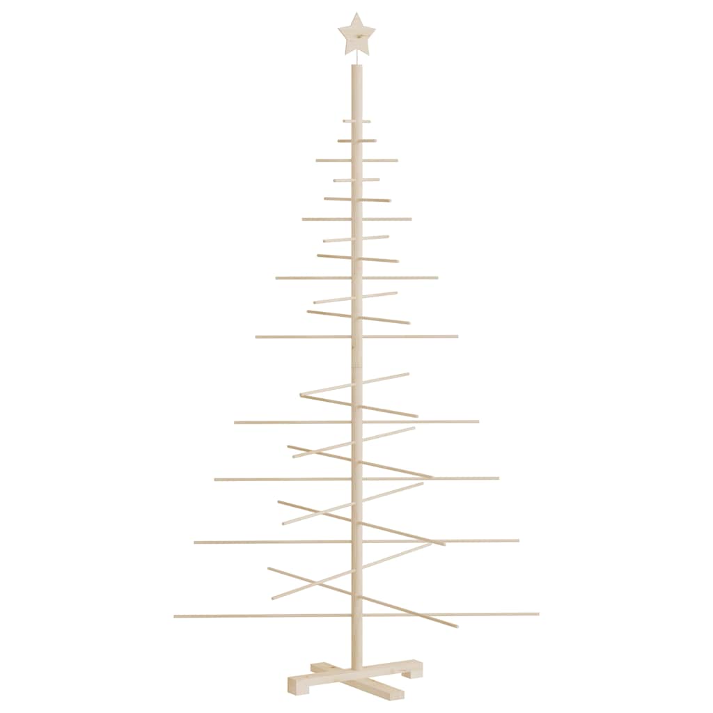 Albero di Natale Decorativo in Legno 180 cm Legno Massello Pino