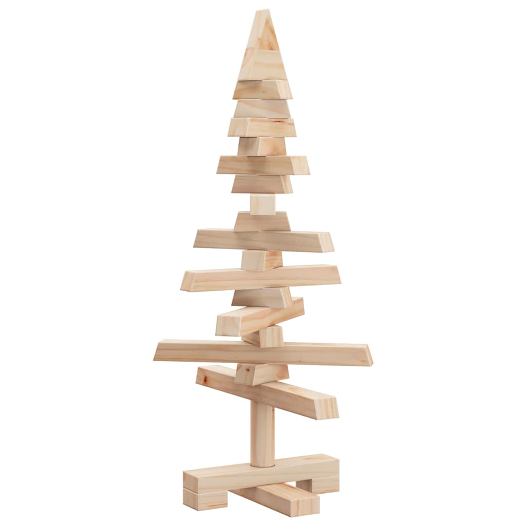 Albero di Natale Decorativo in Legno 60 cm Legno Massello Pino