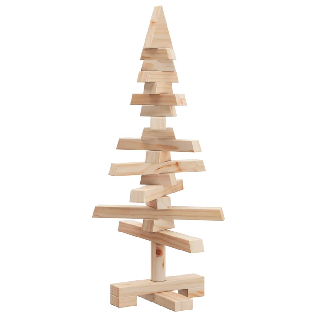 Albero di Natale Decorativo in Legno 60 cm Legno Massello Pino - homemem39