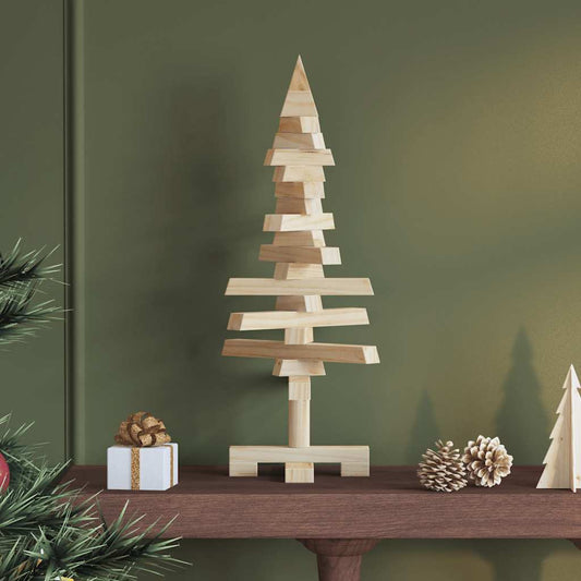 Albero di Natale Decorativo in Legno 60 cm Legno Massello Pino - homemem39
