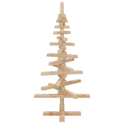 Albero di Natale Decorativo in Legno 90 cm Legno Massello Pino