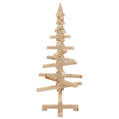 Albero di Natale Decorativo in Legno 90 cm Legno Massello Pino
