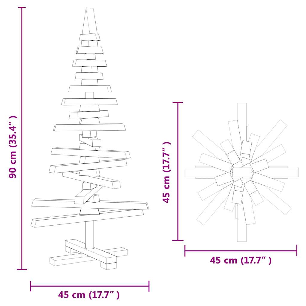 | Albero di Natale in legno | naturale 90 cm Legno di pino massello | homemem39