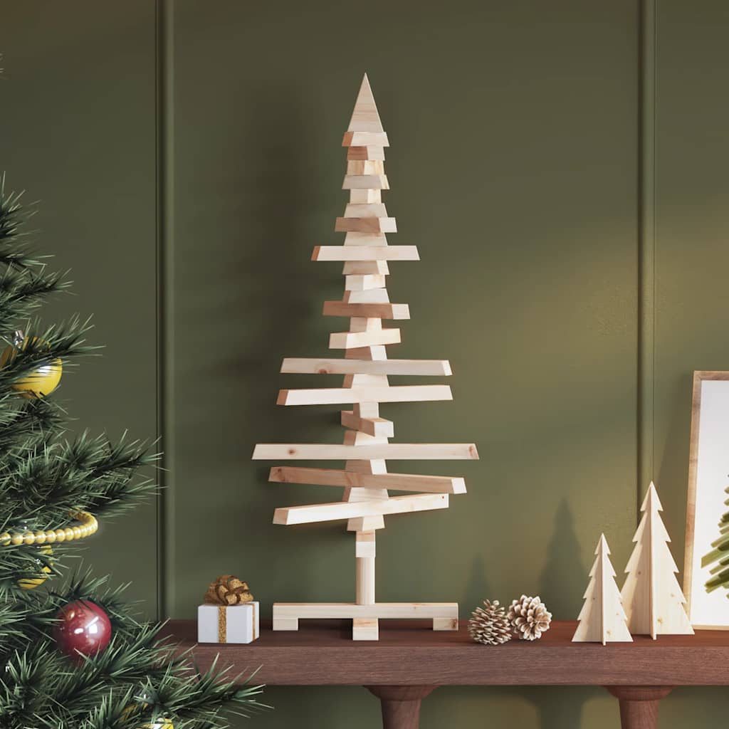 | Albero di Natale in legno | naturale 90 cm Legno di pino massello