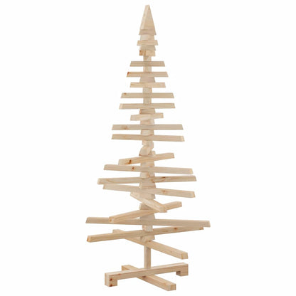 Albero di Natale Decorativo in Legno 120 cm Legno Massello Pino