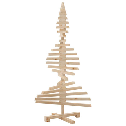 Albero di Natale Decorativo in Legno 120 cm Legno Massello Pino