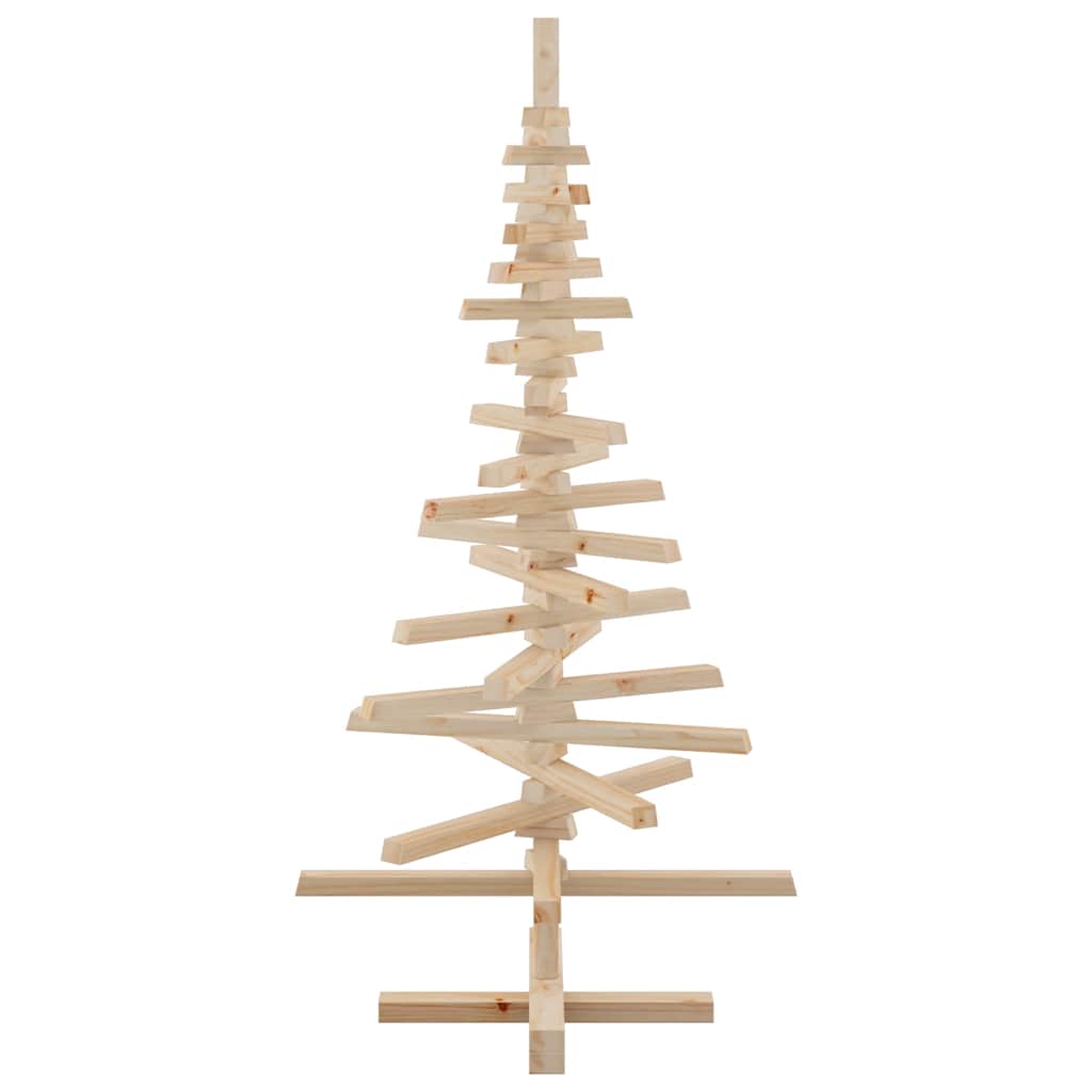 Albero di Natale Decorativo in Legno 120 cm Legno Massello Pino