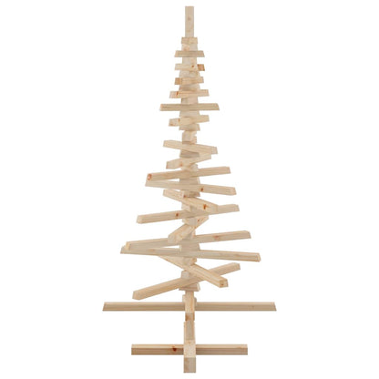 Albero di Natale Decorativo in Legno 120 cm Legno Massello Pino