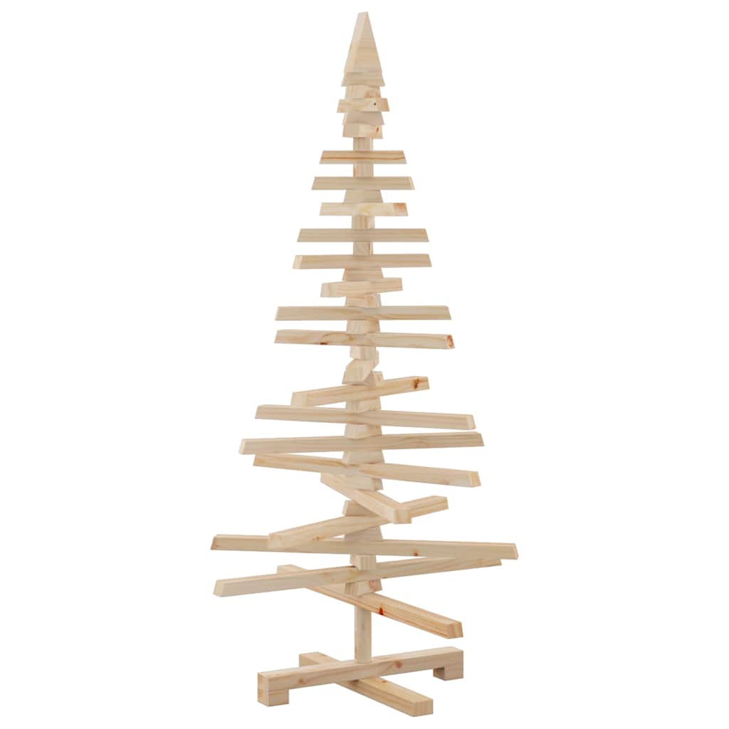 Albero di Natale Decorativo in Legno 120 cm Legno Massello Pino