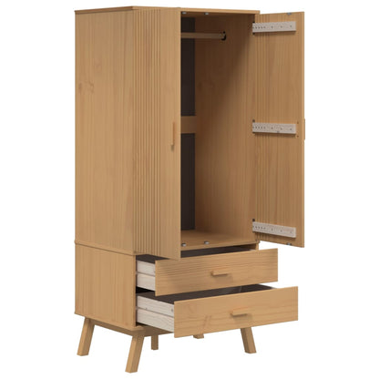 Armadio OLDEN Marrone 76,5x53x172 cm in Legno Massello di Pino - homemem39