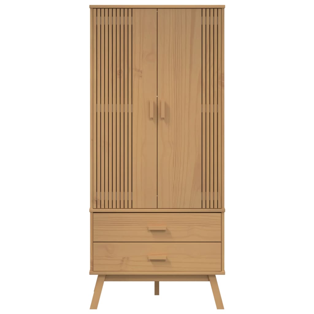 Armadio OLDEN Marrone 76,5x53x172 cm in Legno Massello di Pino | homemem39