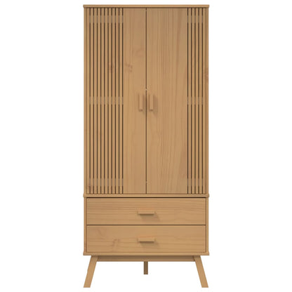 Armadio OLDEN Marrone 76,5x53x172 cm in Legno Massello di Pino | homemem39