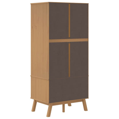 Armadio OLDEN Grigio e Marrone 76,5x53x172 cm Massello di Pino | homemem39