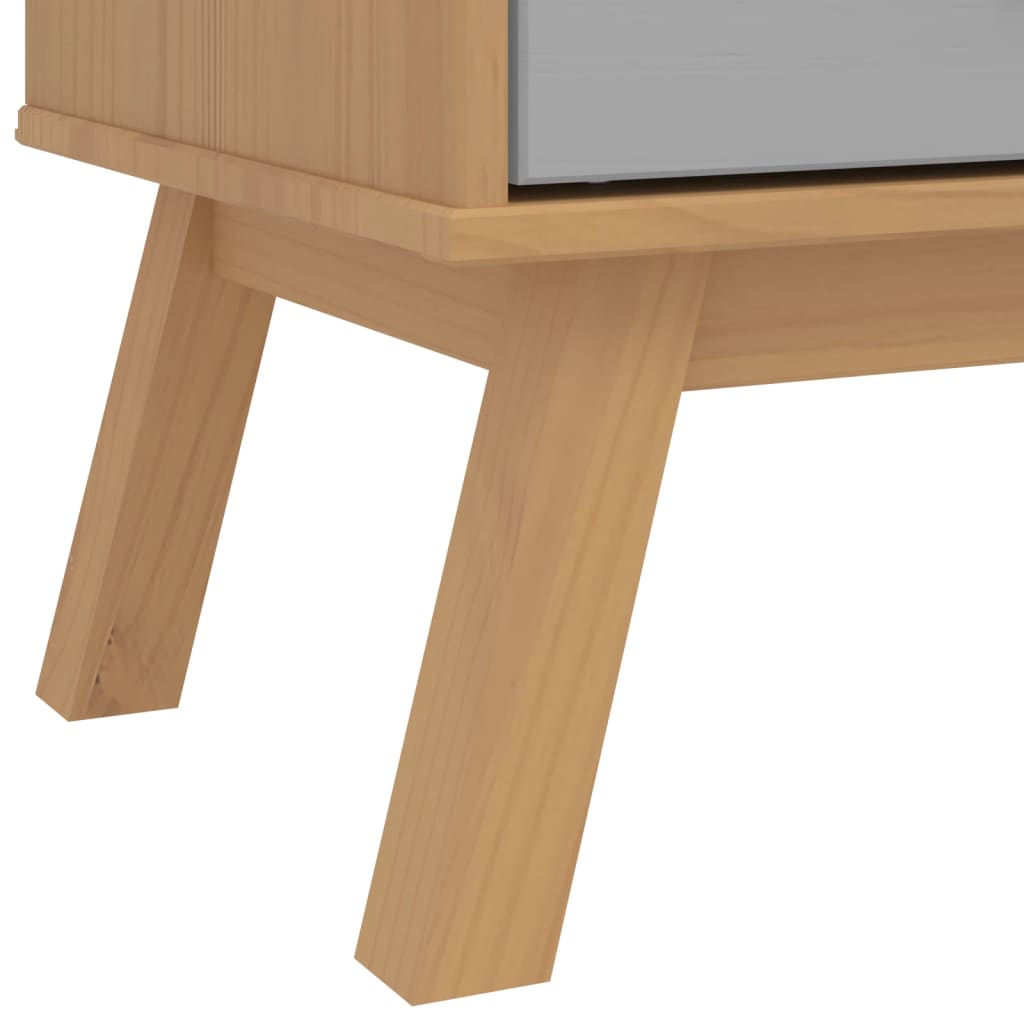 Armadio OLDEN Grigio e Marrone 76,5x53x172 cm Massello di Pino | homemem39