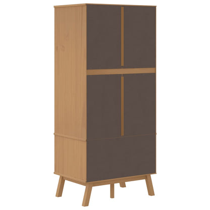 Armadio OLDEN Bianco e Marrone 76,5x53x172 cm Massello di Pino - homemem39