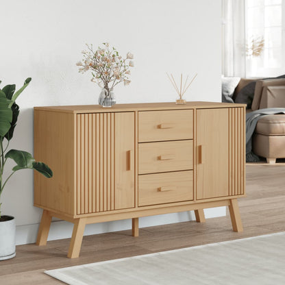 Credenza OLDEN Marrone 114x43x73,5 cm in Legno Massello di Pino - homemem39