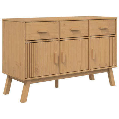 Credenza OLDEN Marrone 114x43x73,5 cm in Legno Massello di Pino - homemem39