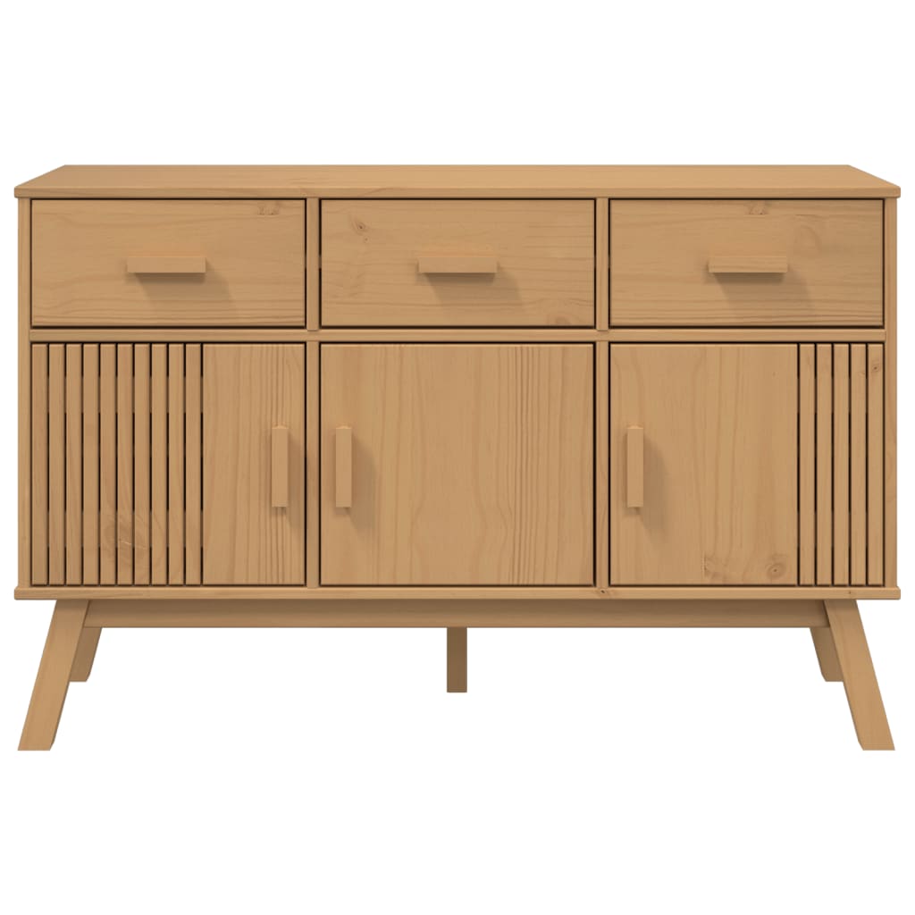Credenza OLDEN Marrone 114x43x73,5 cm in Legno Massello di Pino - homemem39