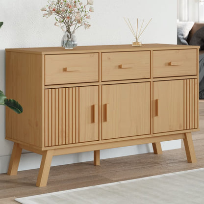 Credenza OLDEN Marrone 114x43x73,5 cm in Legno Massello di Pino - homemem39