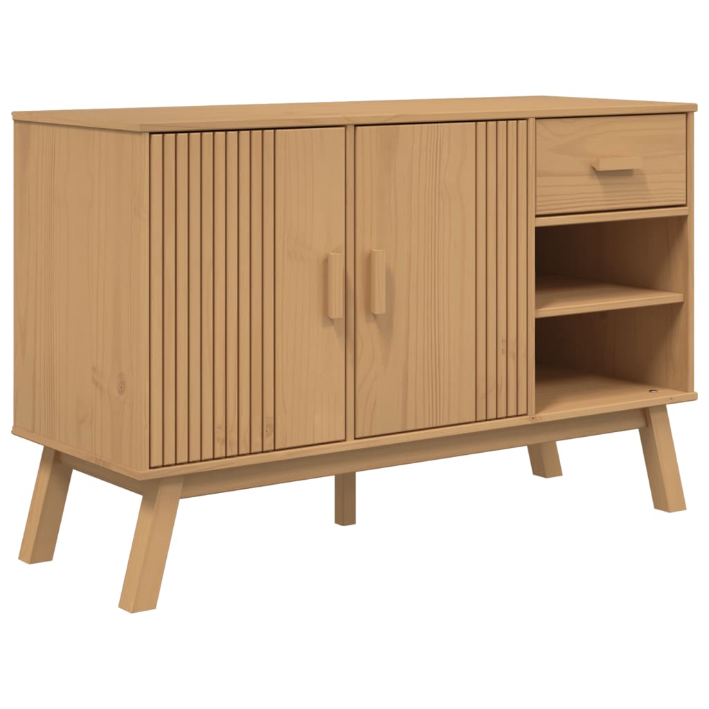 Credenza OLDEN Marrone 114x43x73,5 cm in Legno Massello di Pino - homemem39